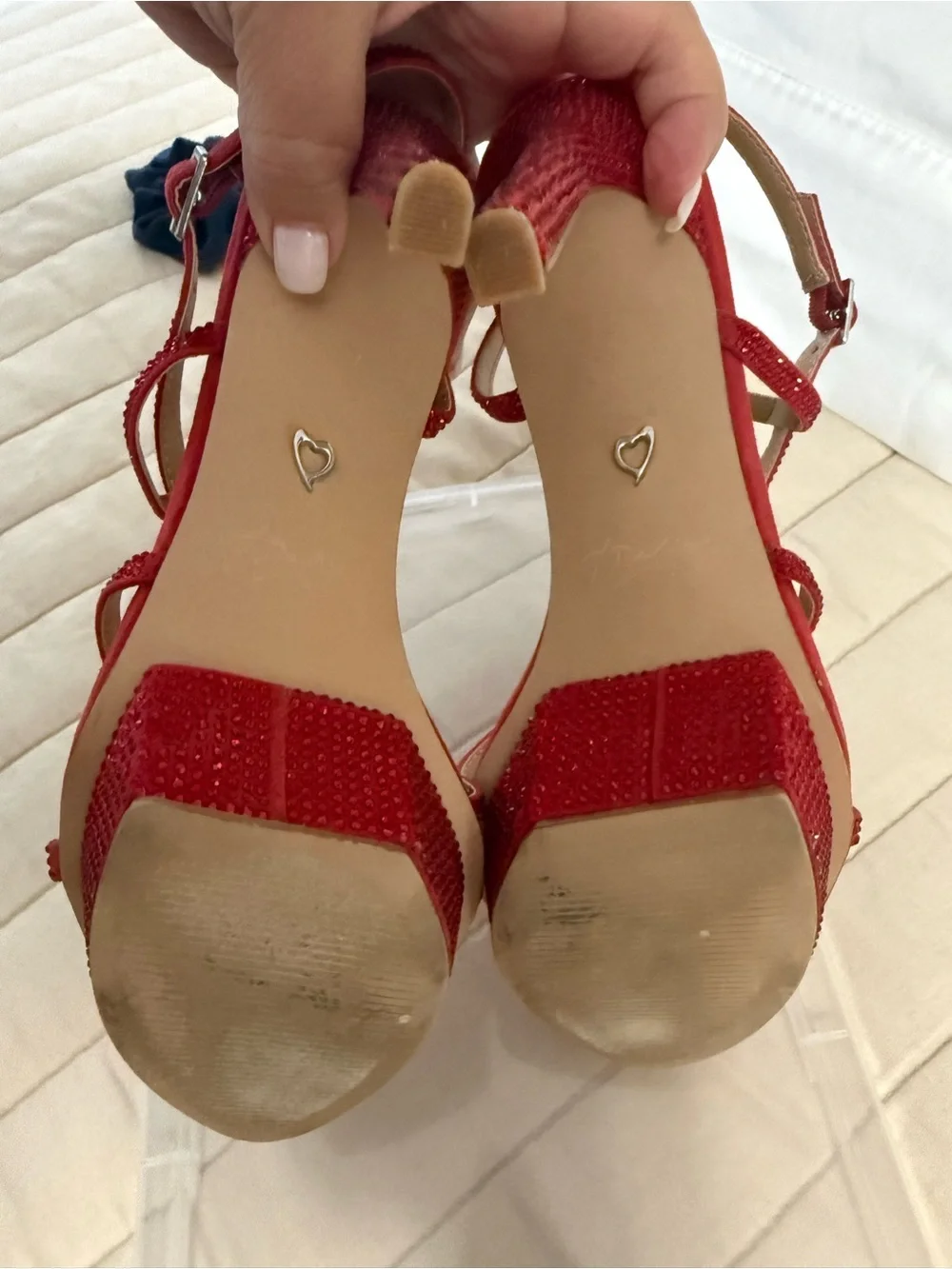 Thalia Sodi Red Strappy Platform High Heels